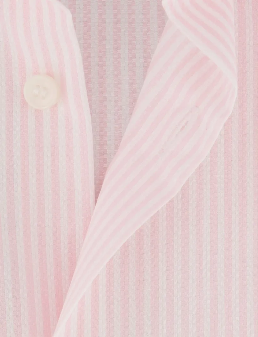 OLYMP Level 5 shirt roze witte streep body fit