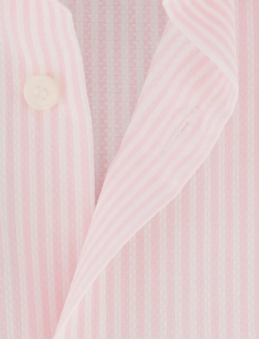 Roze wit gestreept overhemd OLYMP Level Five Body Fit