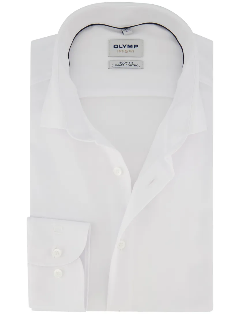 OLYMP Level 5 wit shirt effen climate control Body Fit