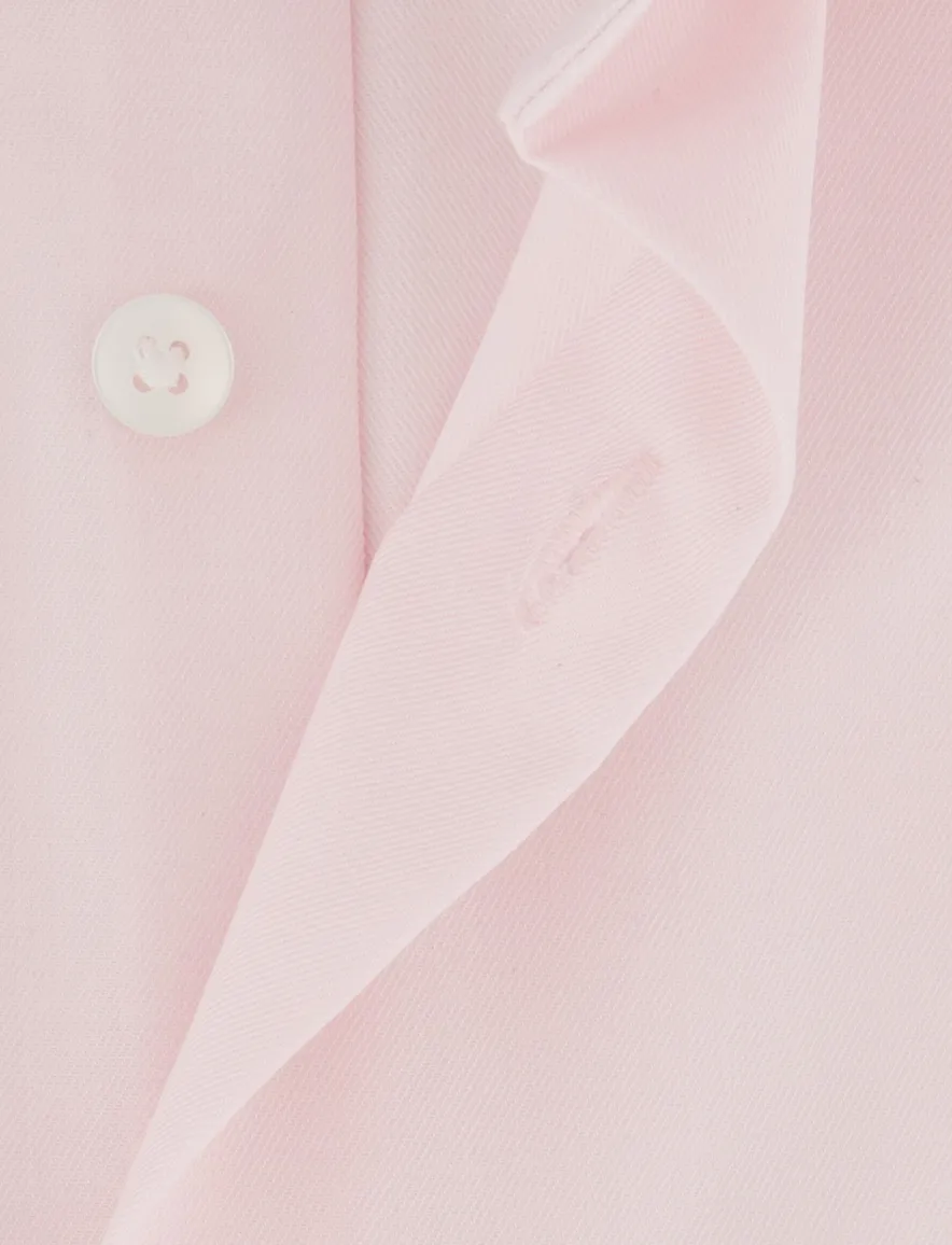 Overhemd korte mouw Olymp roze strijkvrij semi-wide collar