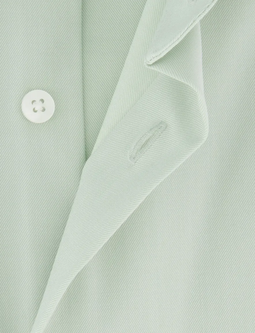 Overhemd korte mouw Olymp groen strijkvrij semi-wide collar