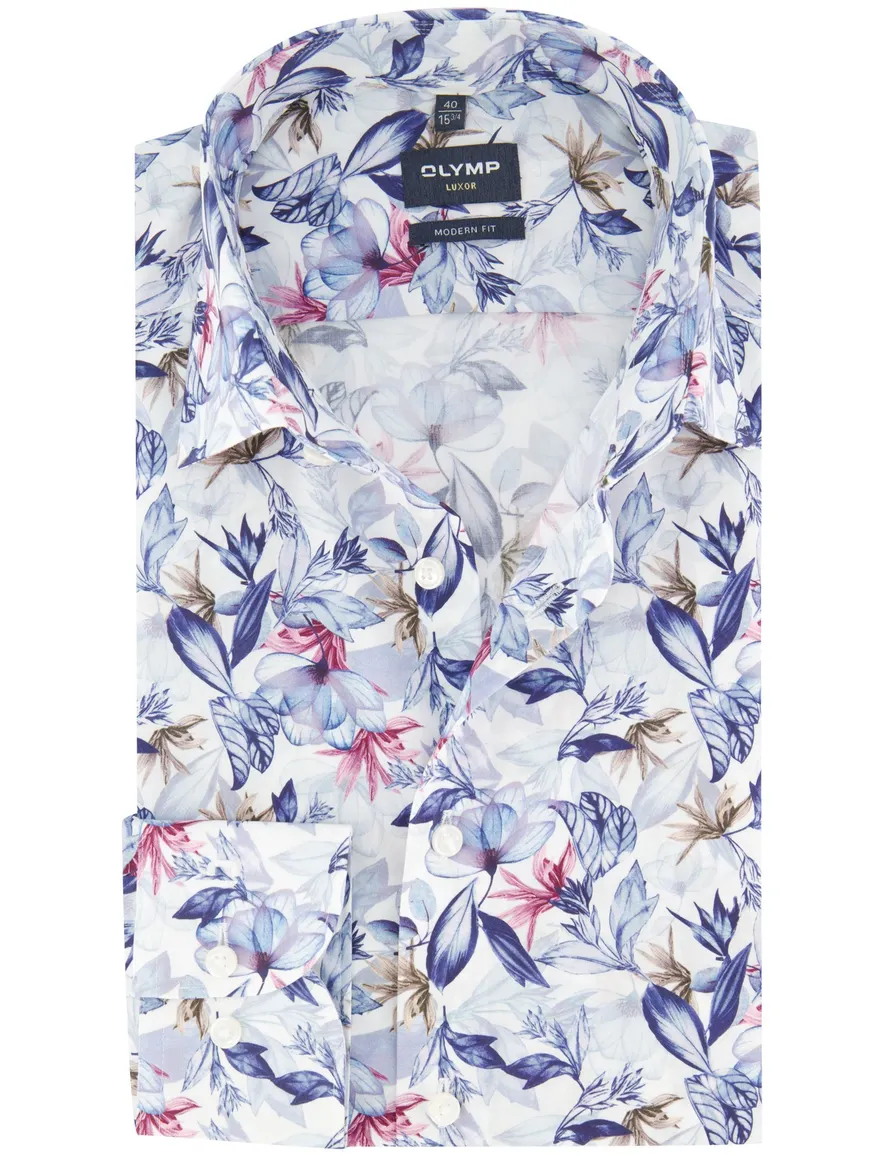 Olymp overhemd Modern Fit mouwlengte 7 bloemen