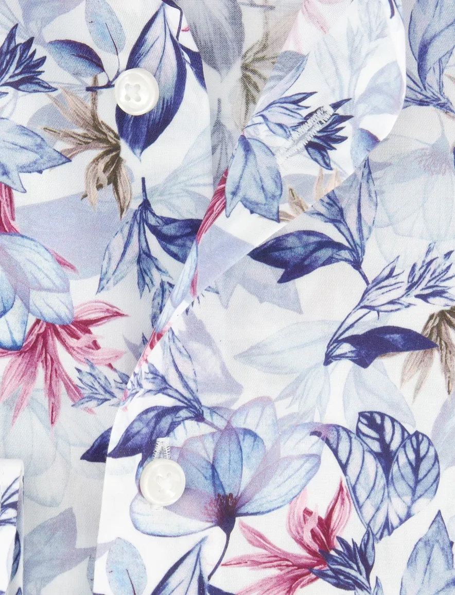 Bloemen printje overhemd Olymp mouwlengte 7