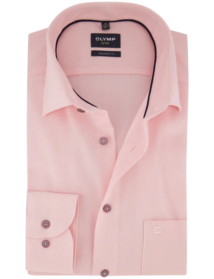 Roze Olymp overhemd semi wide spread boord