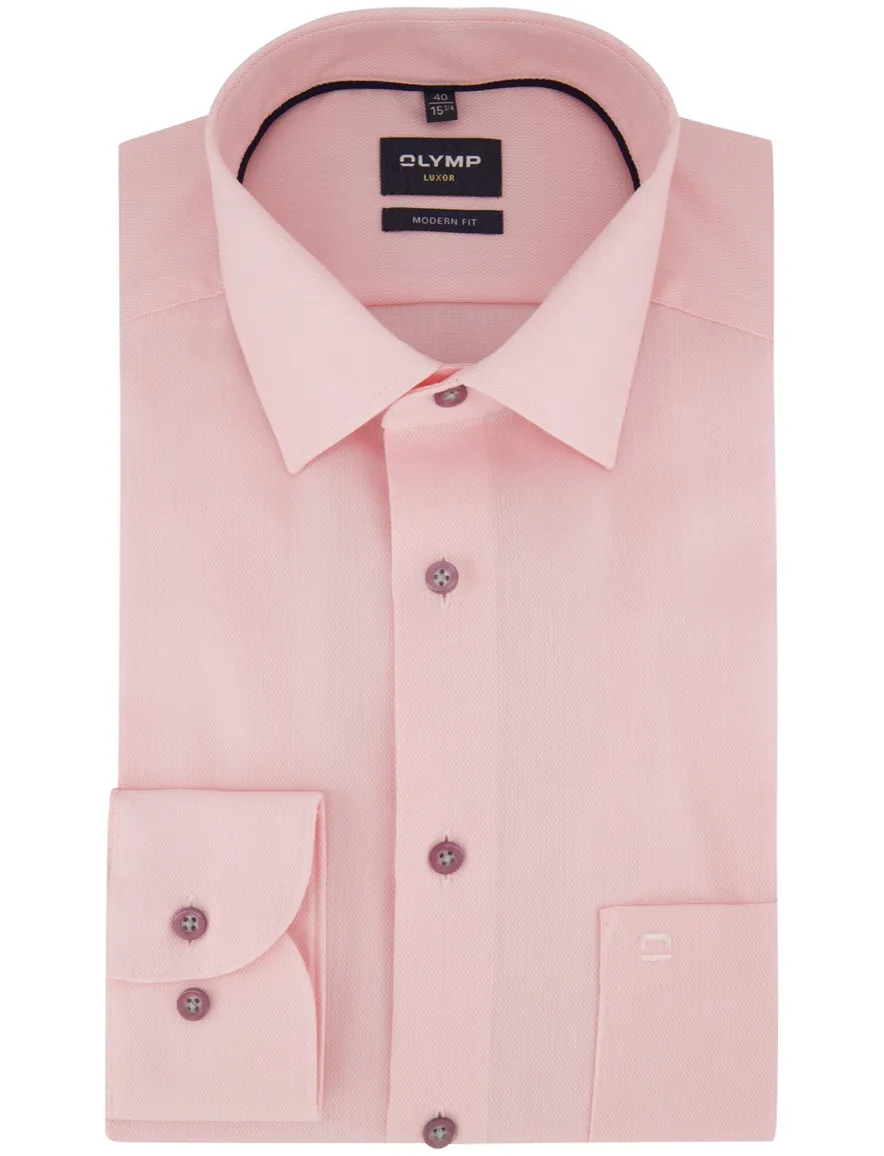 Roze Olymp overhemd semi wide spread boord