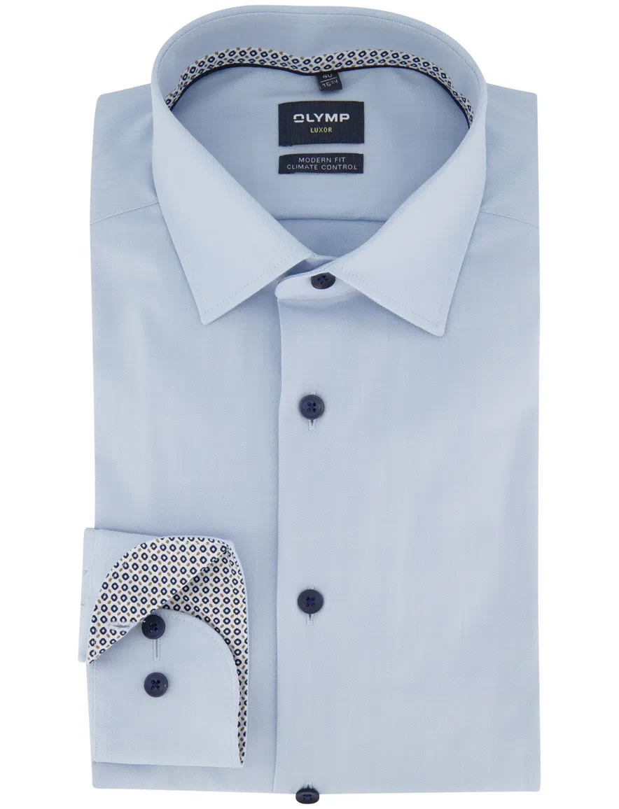 Olymp overhemd Modern Fit mouwlengte 7 lichtblauw