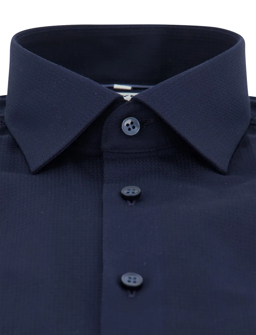 Navy overhemd mouwlengte 7 OLYMP Level Five slanke fit stretch