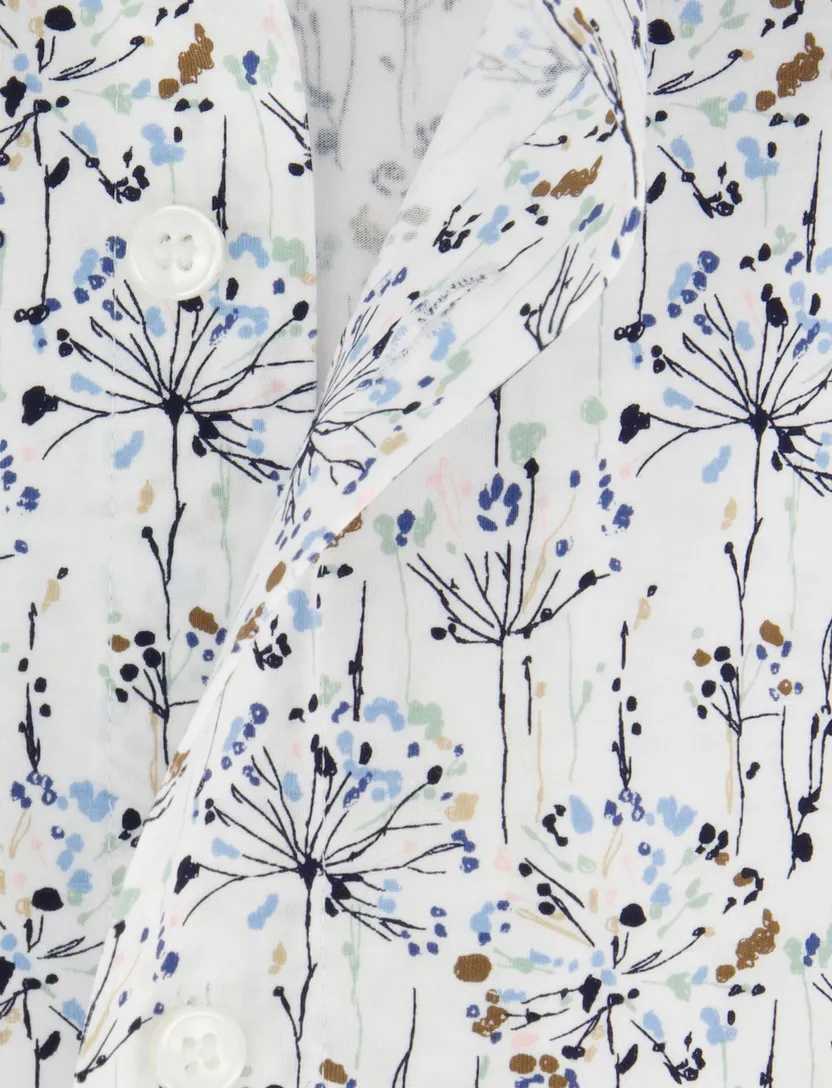 Wit stretch overhemd OLYMP body fit lange mouwen print