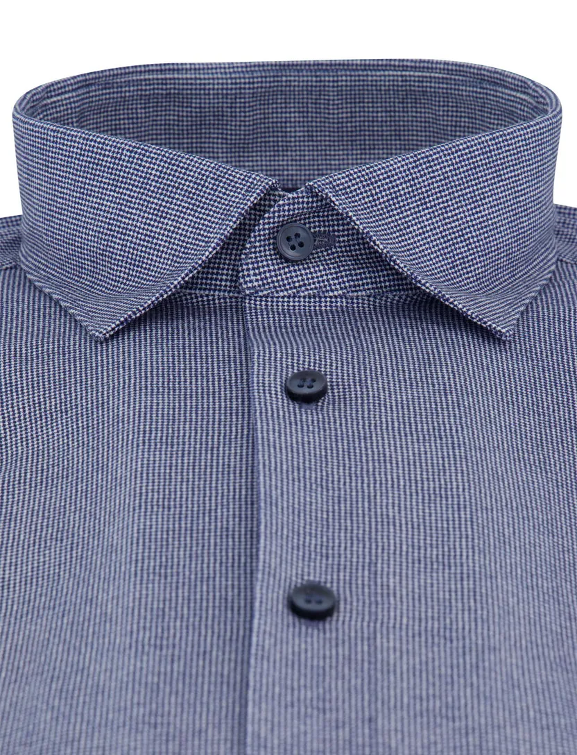 Blauw overhemd OLYMP body fit lange mouwen jersey