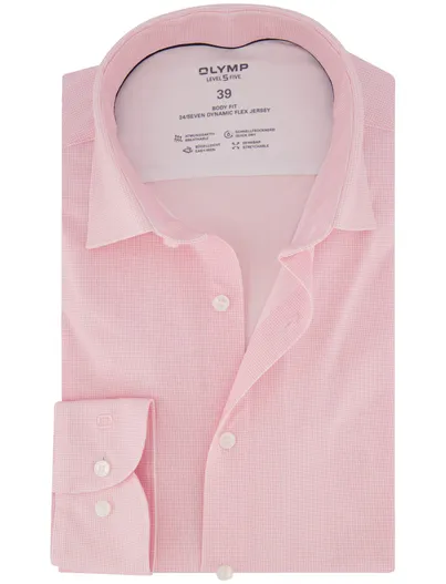 Olymp Jersey roze overhemd OLYMP Body fit