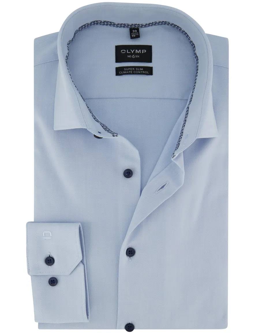 Mouwlengte 7 overhemd OLYMP super slim fit lichtblauw zakelijk