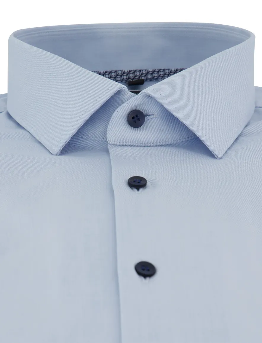 Mouwlengte 7 overhemd OLYMP super slim fit lichtblauw zakelijk