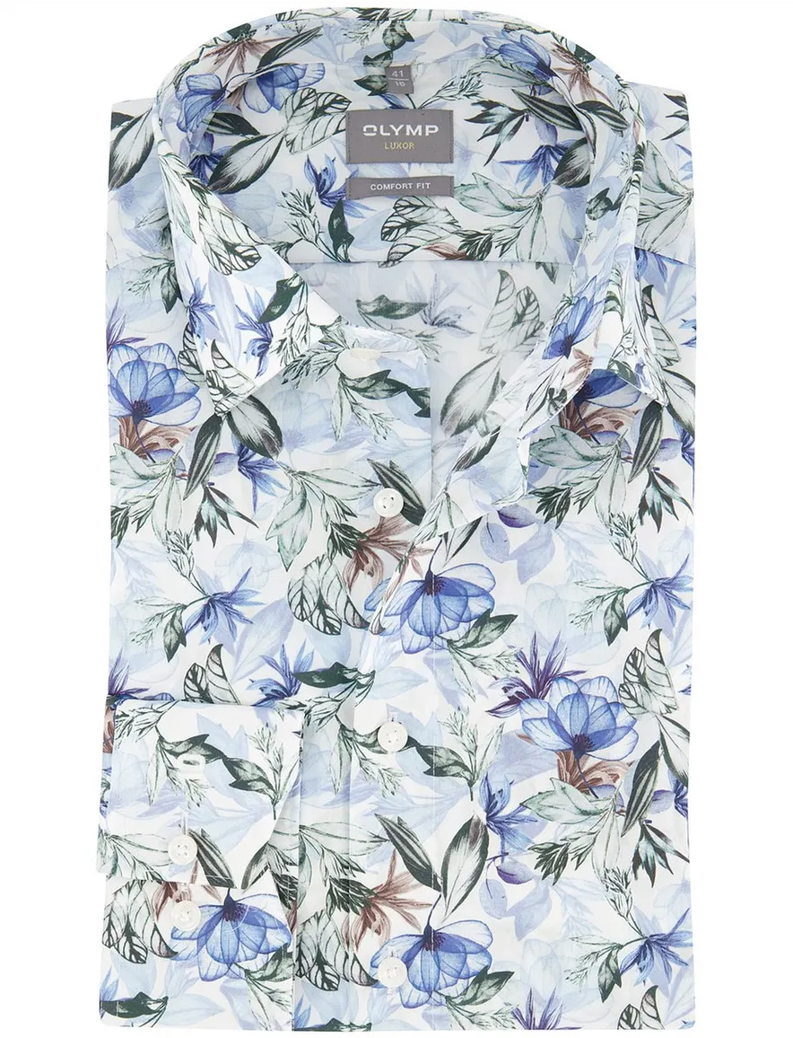 Olymp overhemd bloemenprint Comfort Fit Luxor