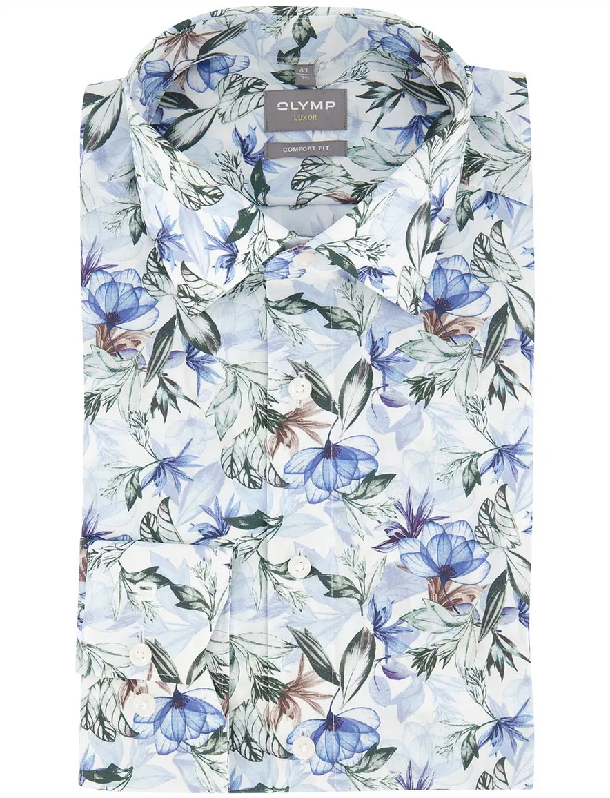 Olymp overhemd bloemenprint Comfort Fit Luxor