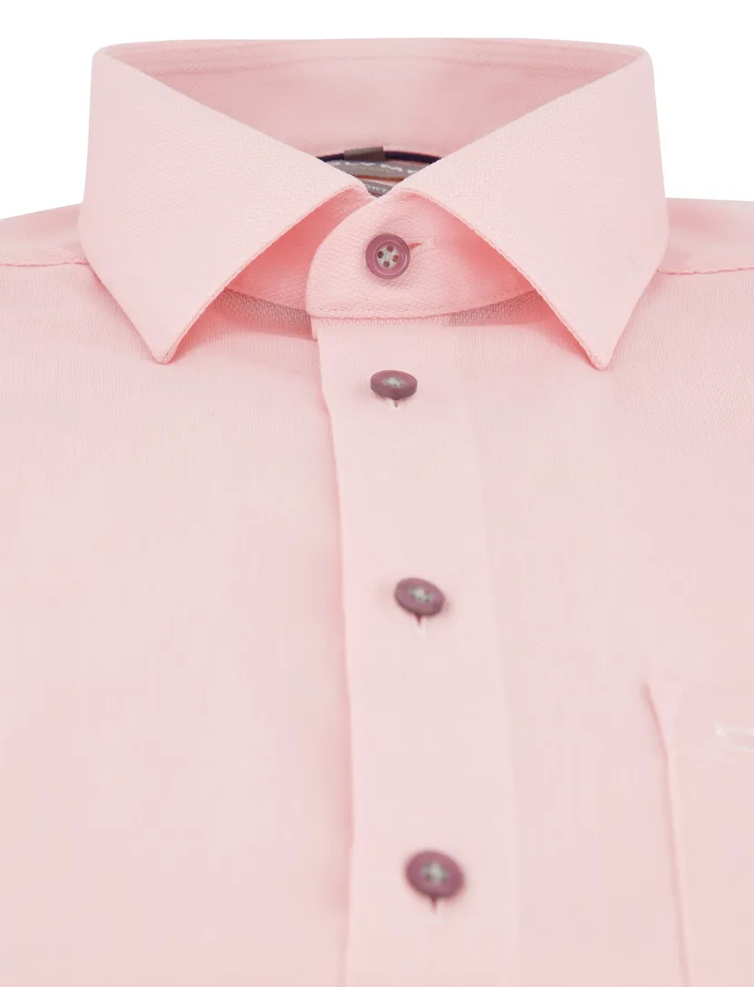 Overhemd Olymp Luxor comfort fit roze effen strijkvrij