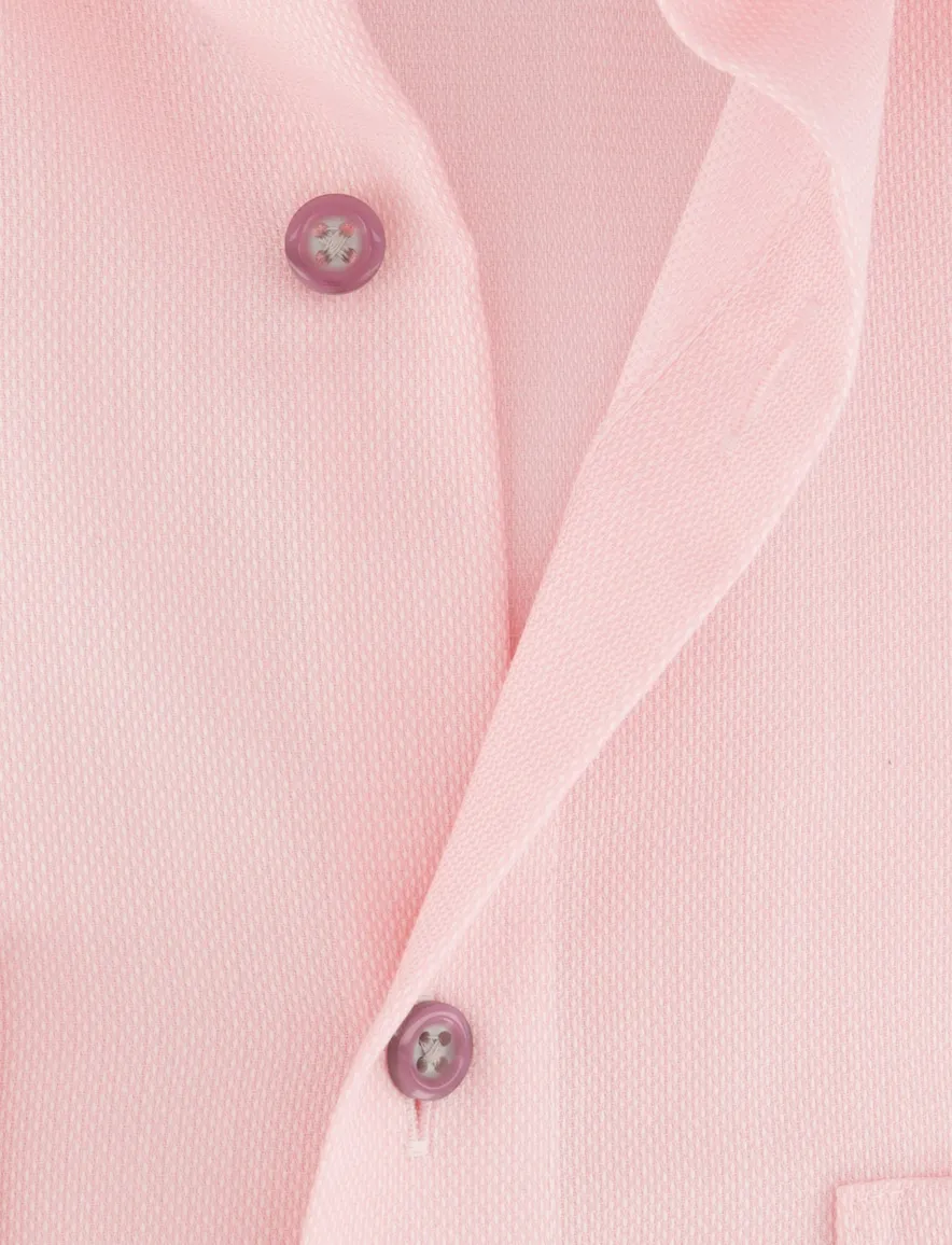 Olymp Luxor overhemd roze strijkvrij semi-wide spread boord