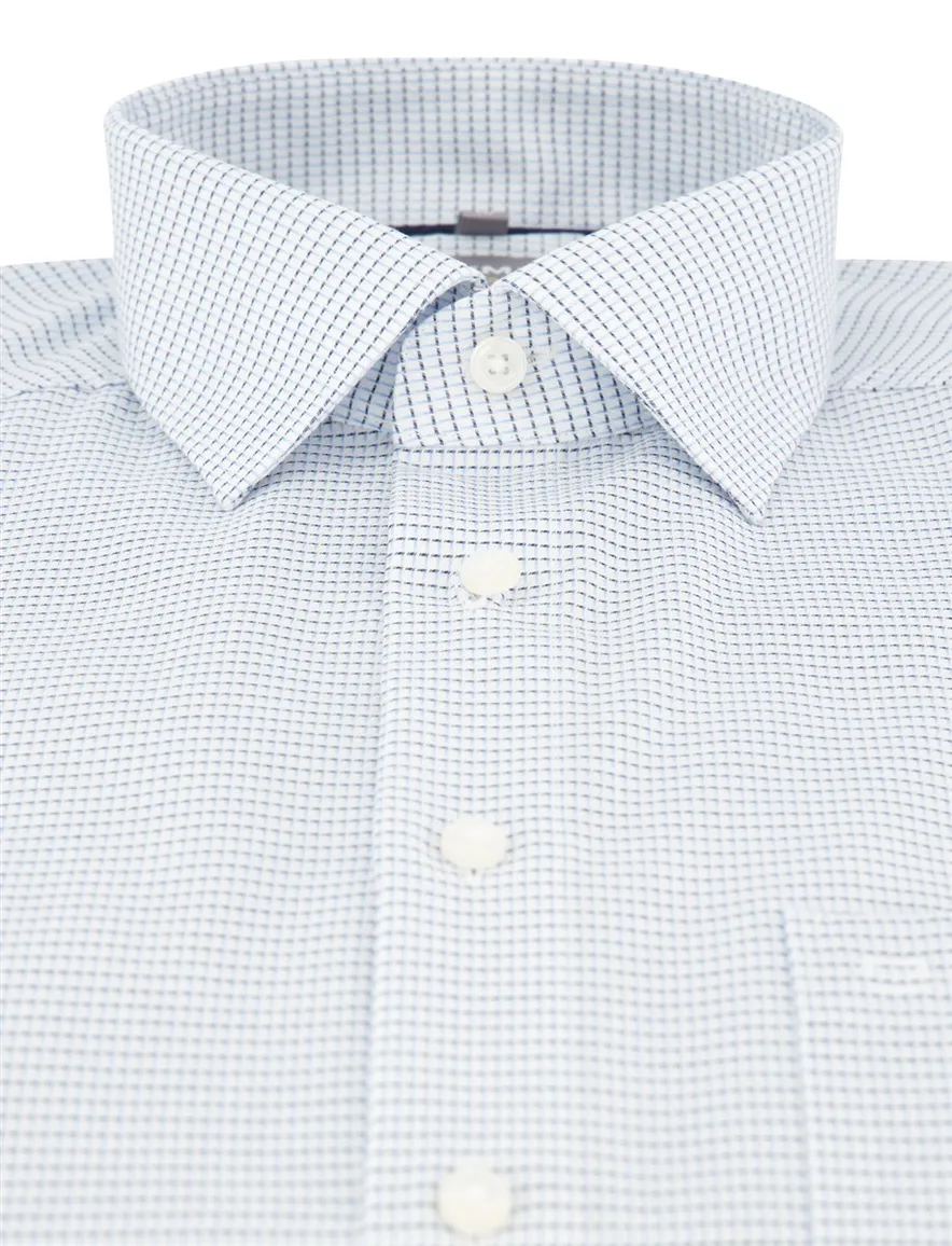 Overhemd wit blauw ruitje OLYMP Comfort Fit