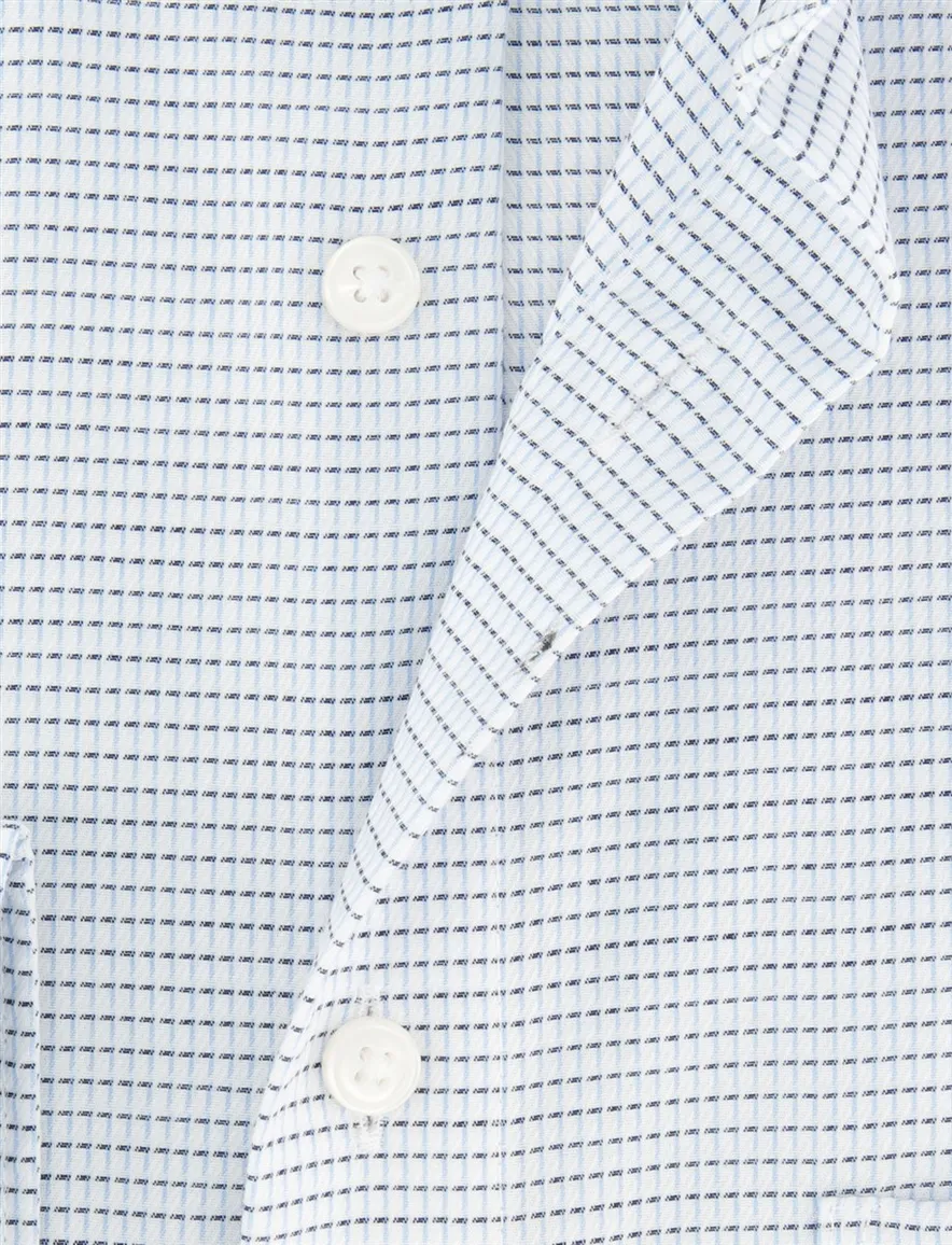 Overhemd wit blauw ruitje OLYMP Comfort Fit