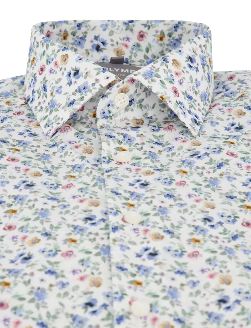 Overhemd Olymp Luxor Comfort Fit wit geprint zomer