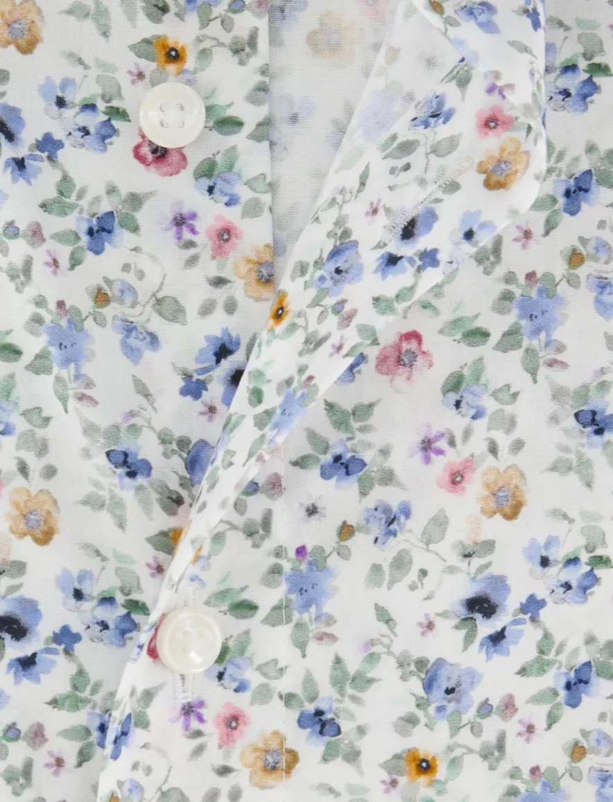 OLYMP Comfort fit overhemd blauw geprint strijkvrij
