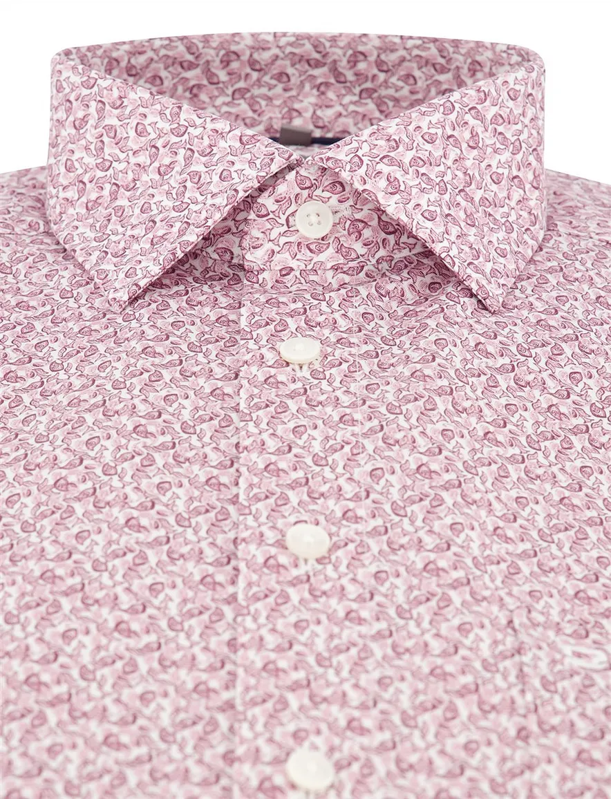 Olymp overhemd roze print Comfort Fit Luxor