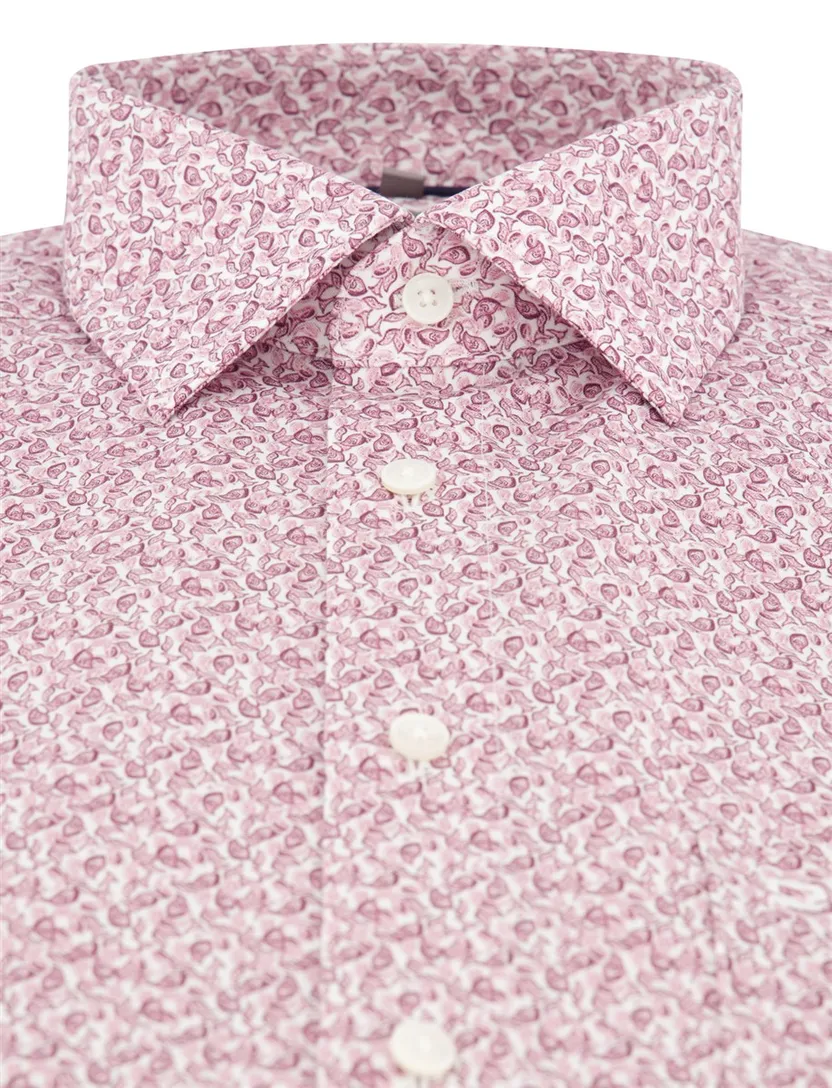 Roze wit OLYMP overhemd met print