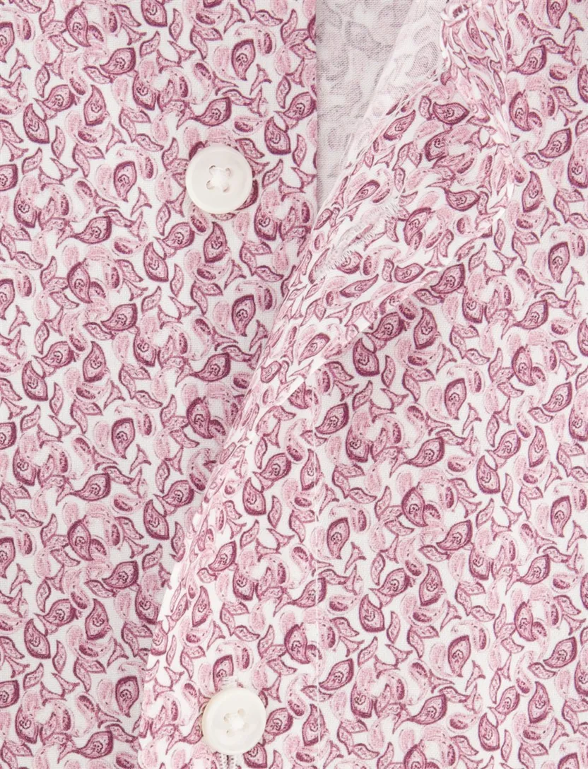 Roze wit OLYMP overhemd met print