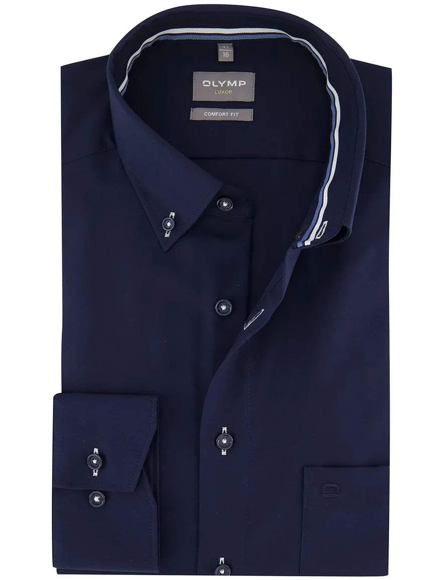 Overhemd OLYMP donkerblauw Comfort Fit strijkvrij