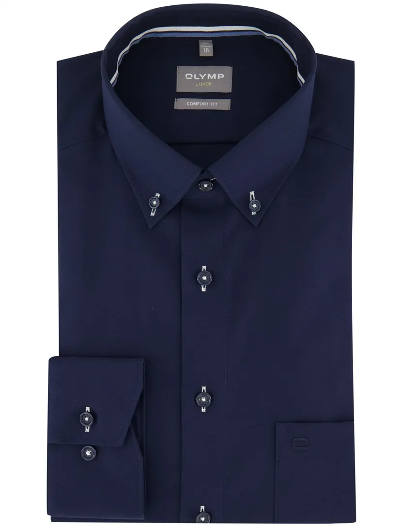 Strijkvrij OLYMP overhemd donkerblauw Comfort Fit