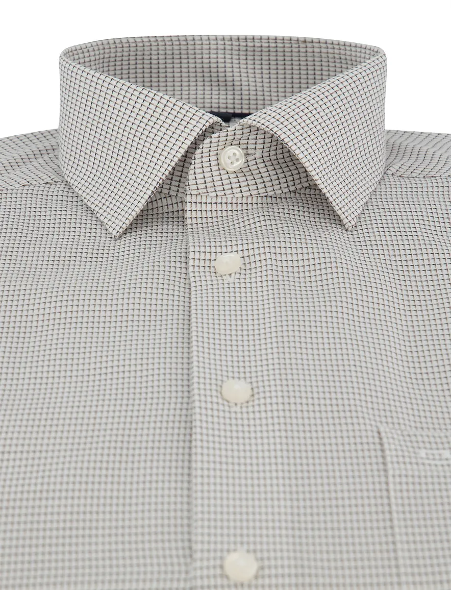 Olymp Modern Fit overhem bruin blauw patroon