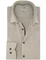 OLYMP Level five Body Fit overhemd beige donkere knoop