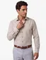 OLYMP Level 5 beige shirt Body Fit met contrast knoop