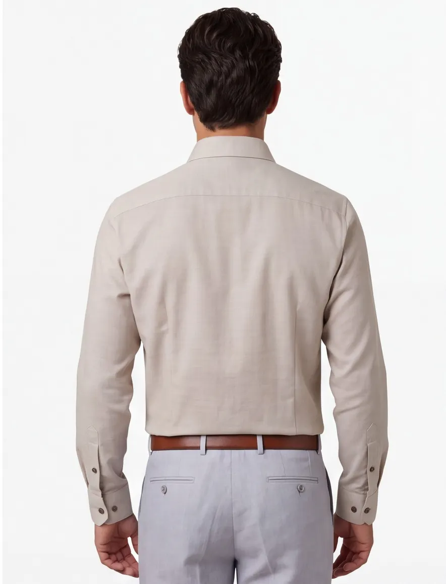 OLYMP Body Fit overhemd beige mouwlengte 7