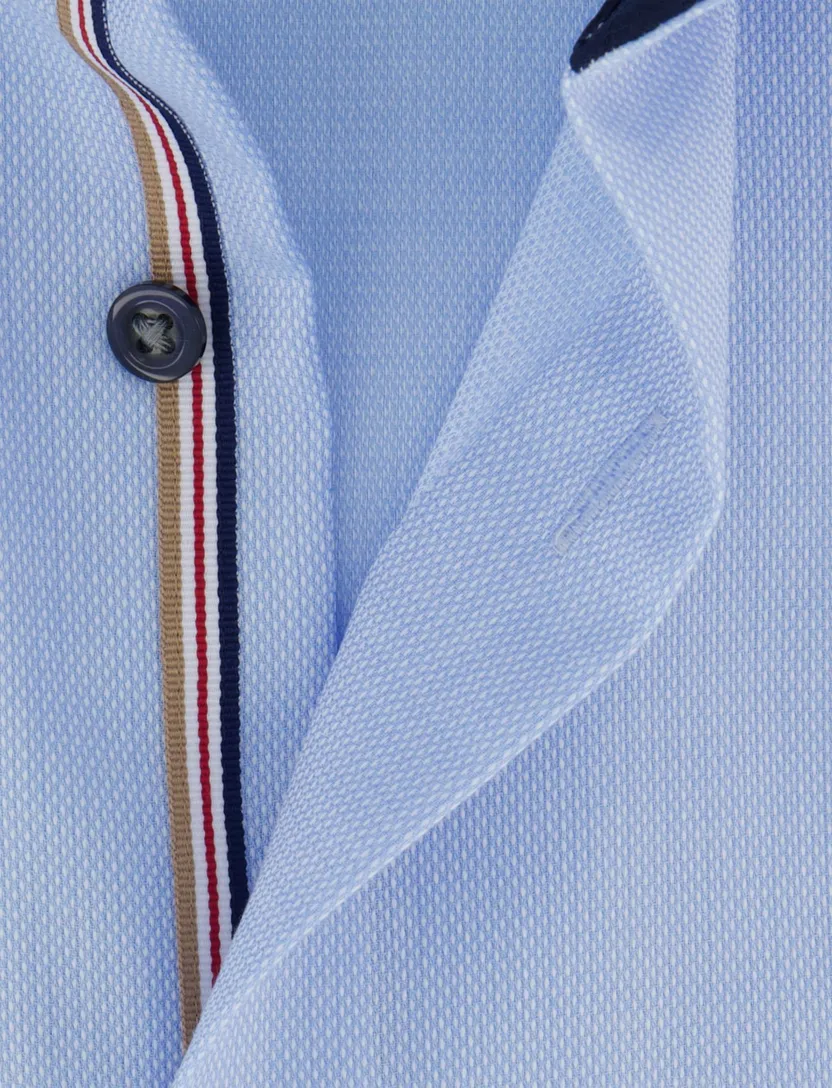Overhemd Olymp korte mouw blauw strijkvrij
