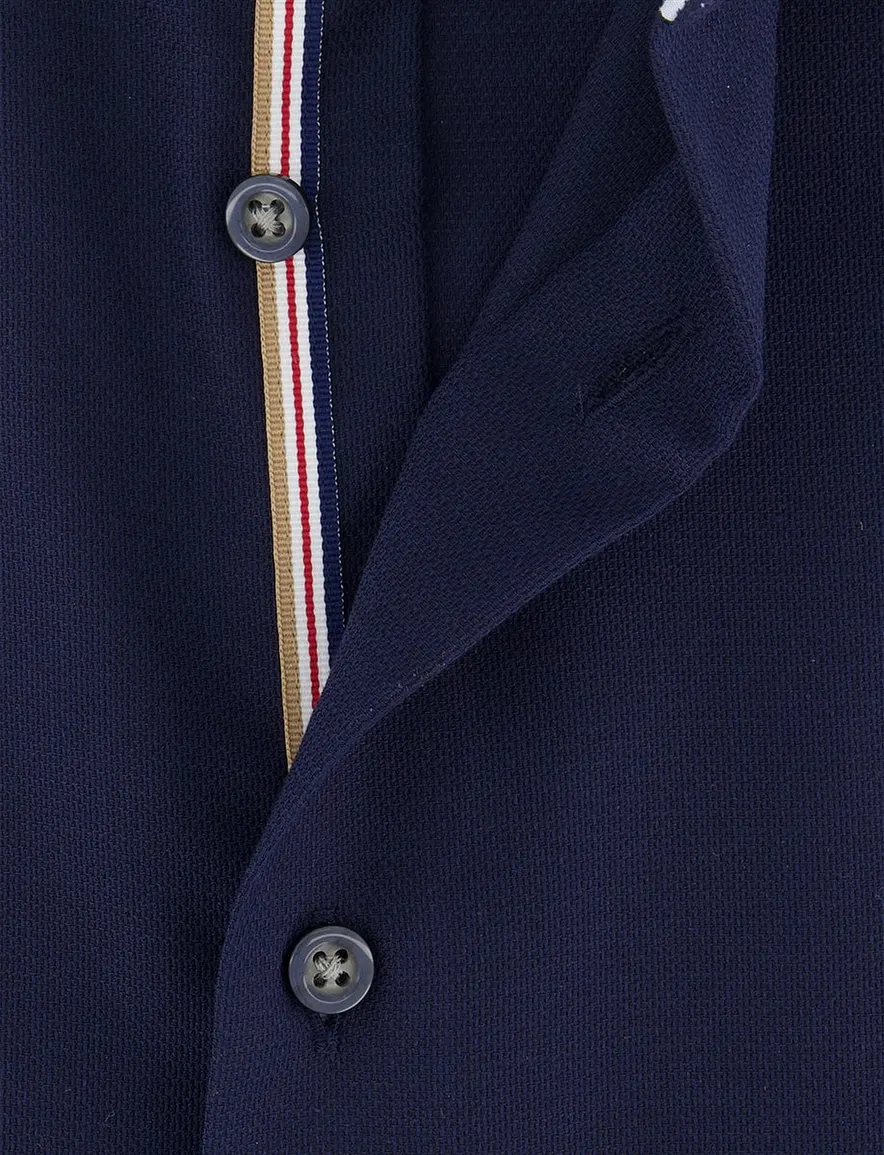 OLYMP Modern Fit overhemd donkerblauw korte mouw