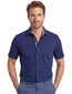 Overhemd OLYMP Modern Fit korte mouw donkerblauw strijkvrij