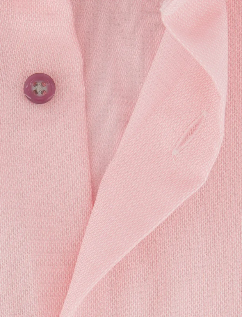 Korte mouw overhemd Olymp roze strijkvrij normale fit
