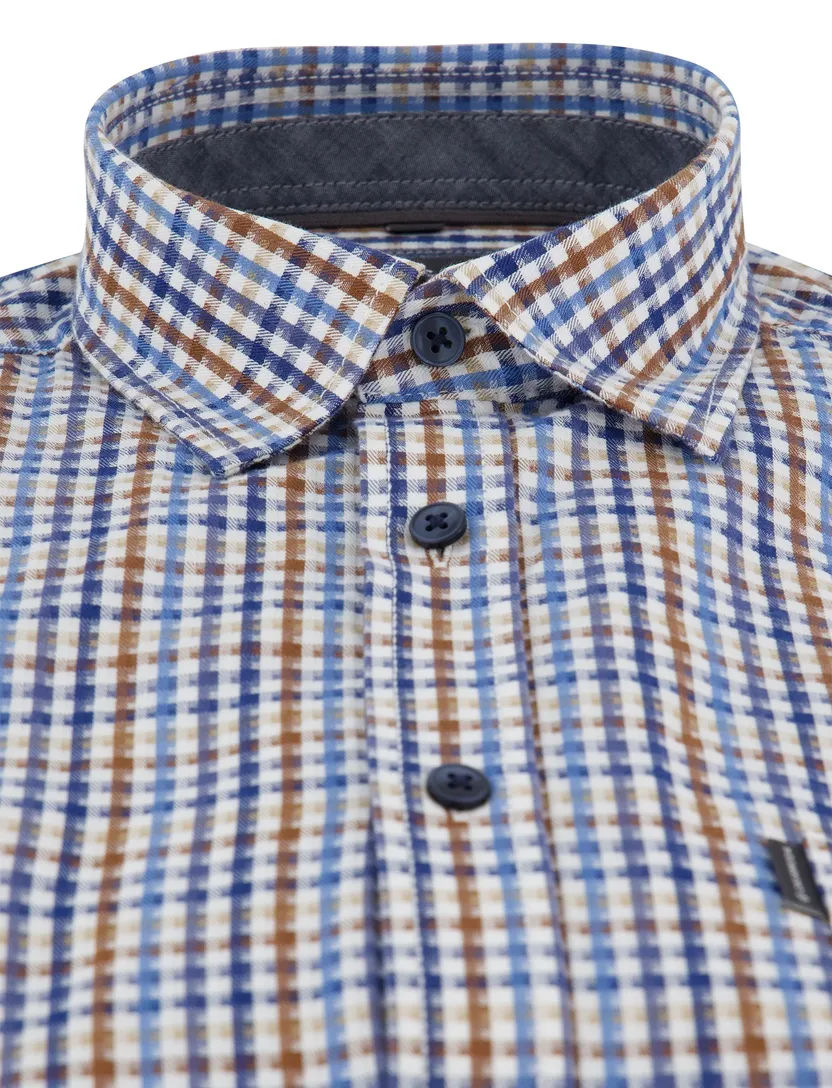 Overhemd Casa Moda Casual Fit geruit blauw