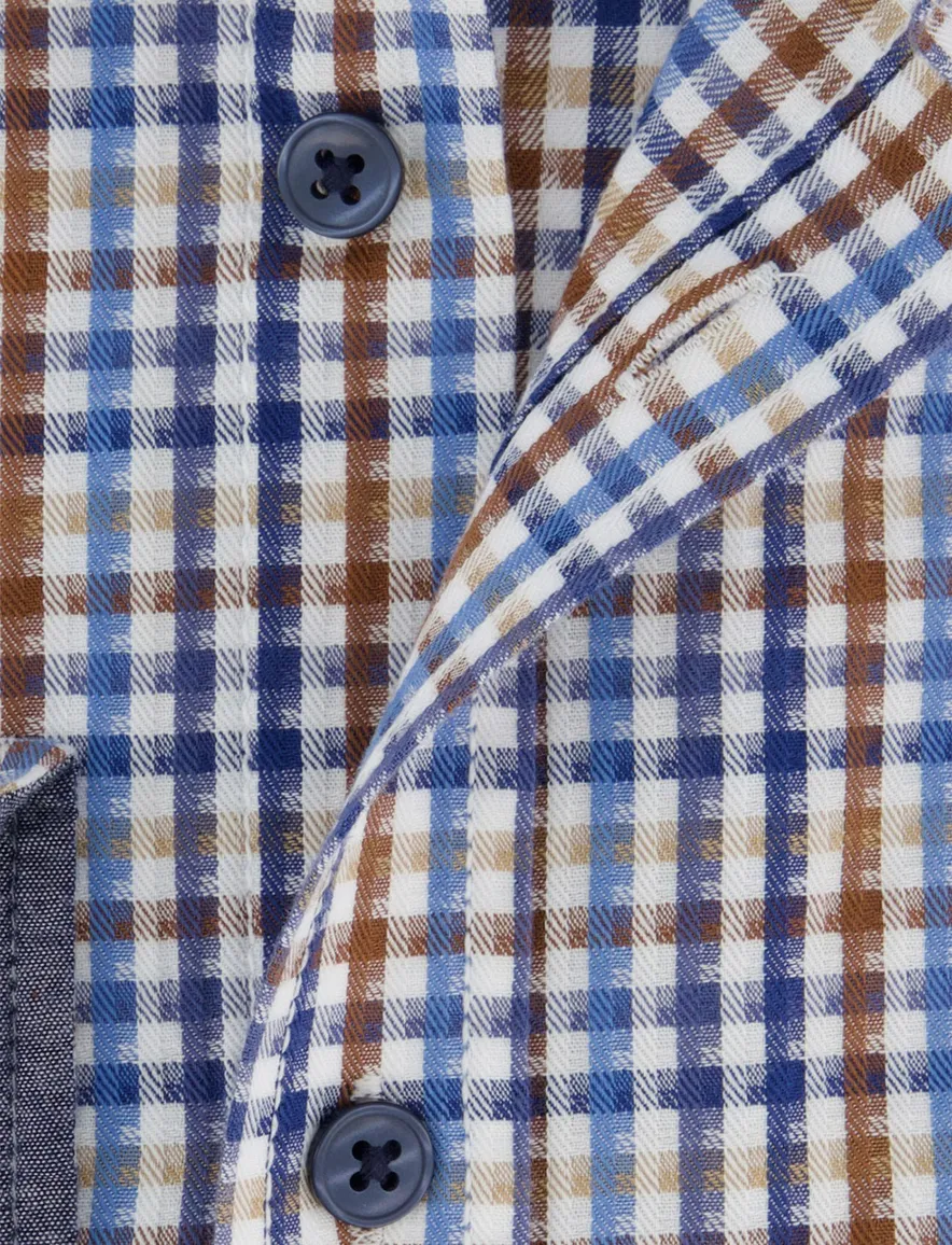 Casa Moda Casual Fit overhemd blauw met ruit