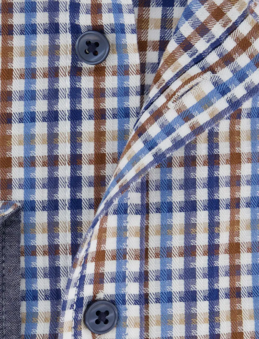 Overhemd Casa Moda Casual Fit geruit blauw