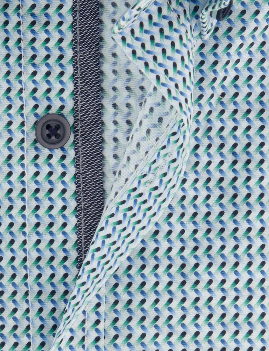 Blauw grafisch print overhemd Casa Moda Casual Fit