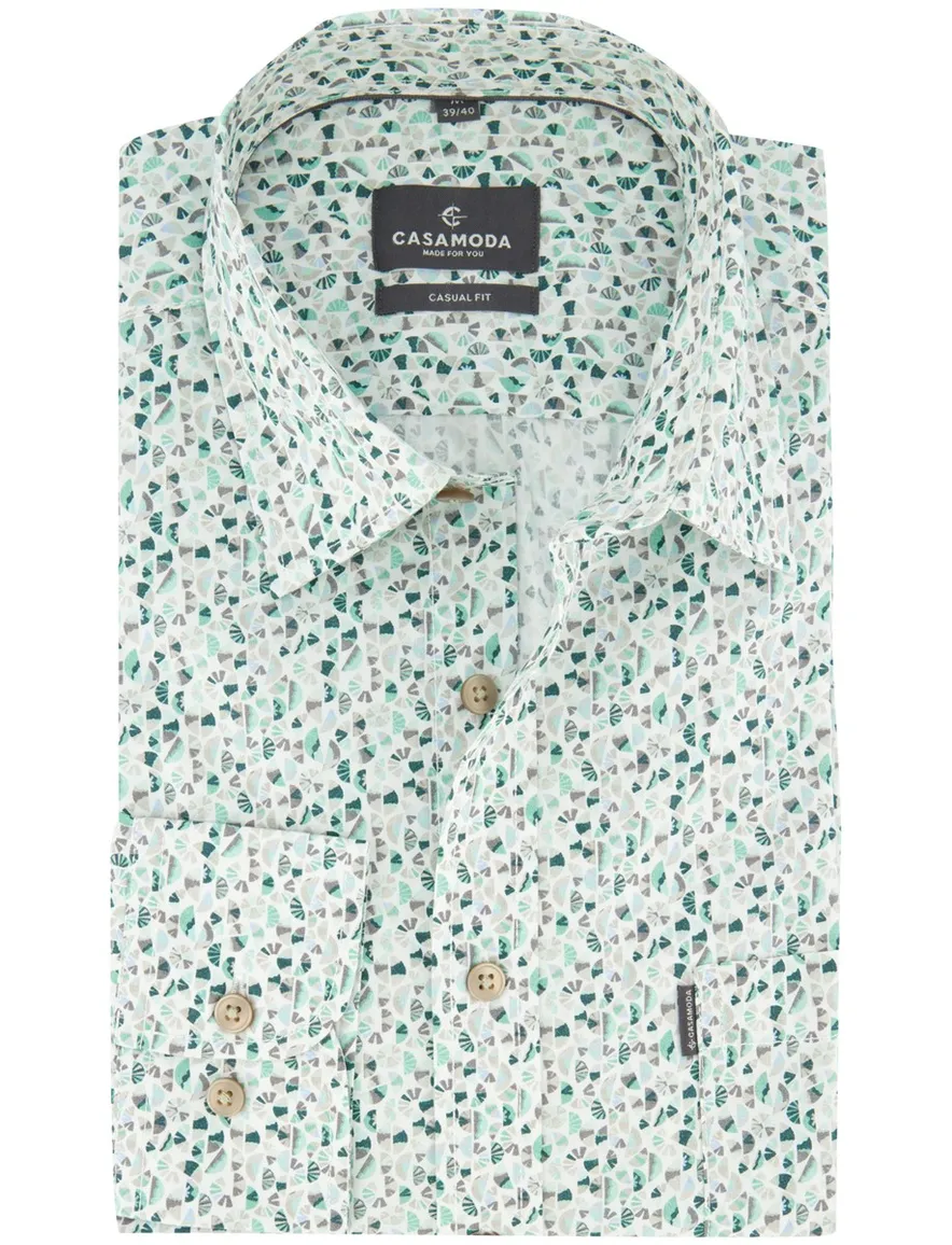 Overhemd Casa Moda Casual Fit groen geprint