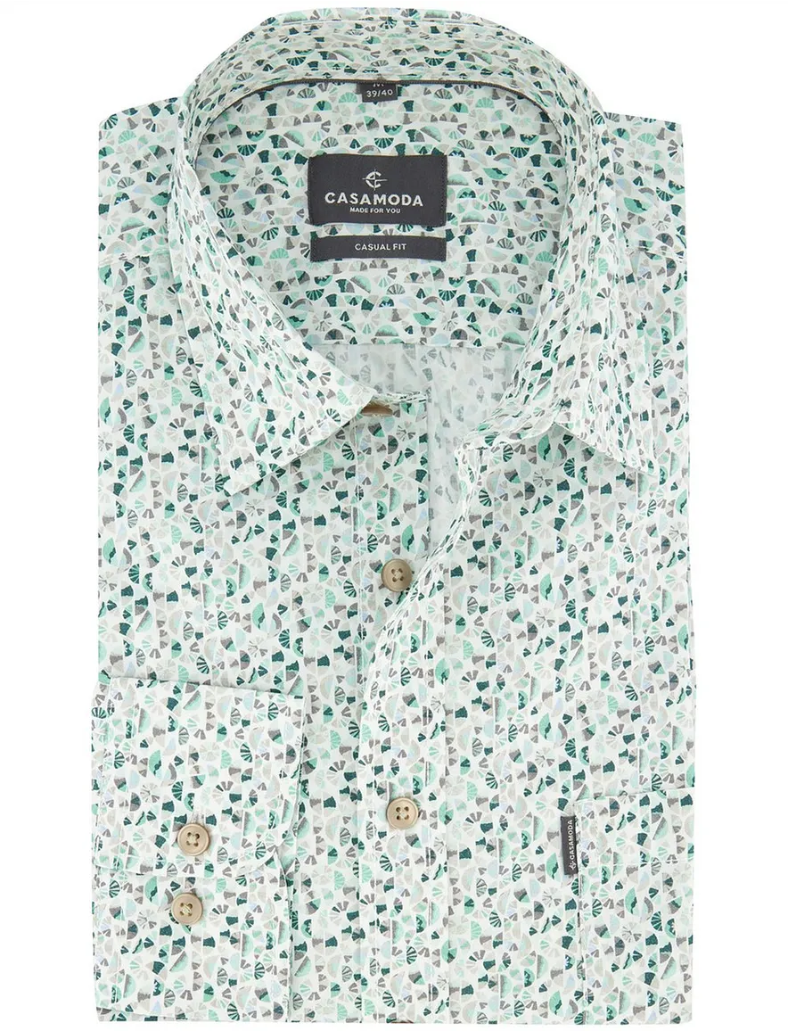 Overhemd Casa Moda Casual Fit groen geprint