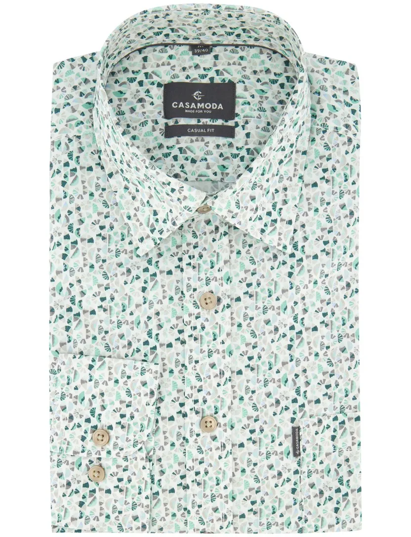 Groene print Casa Moda Casual Fit overhemd