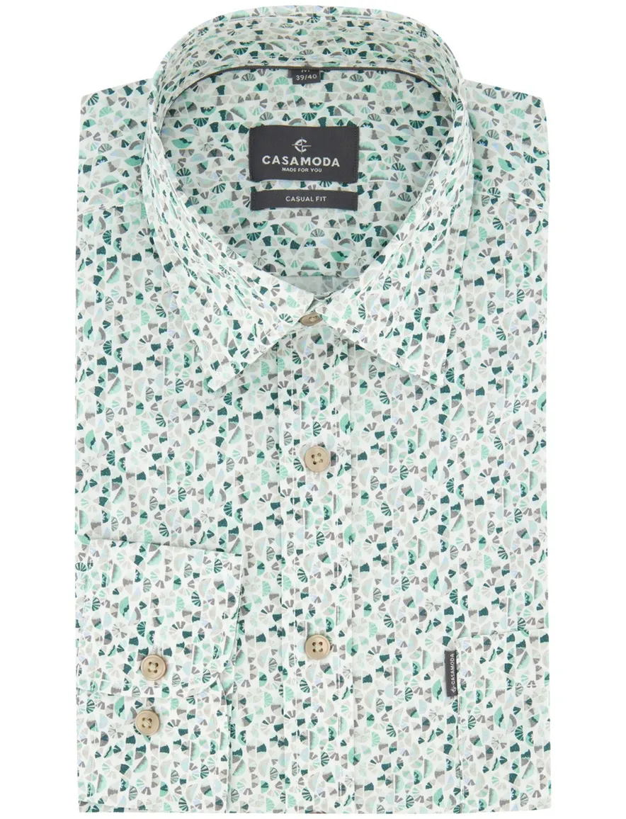 Overhemd Casa Moda Casual Fit groen geprint