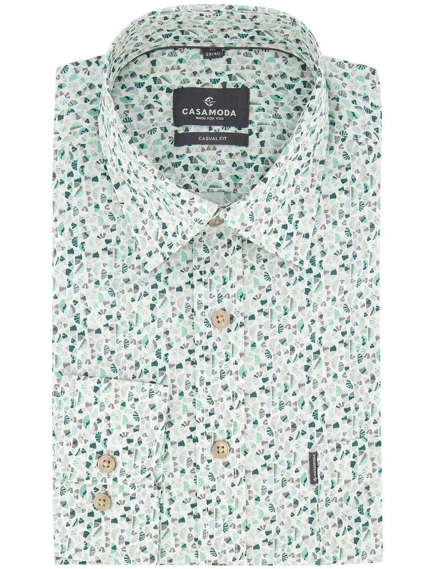 Overhemd Casa Moda Casual Fit groen geprint