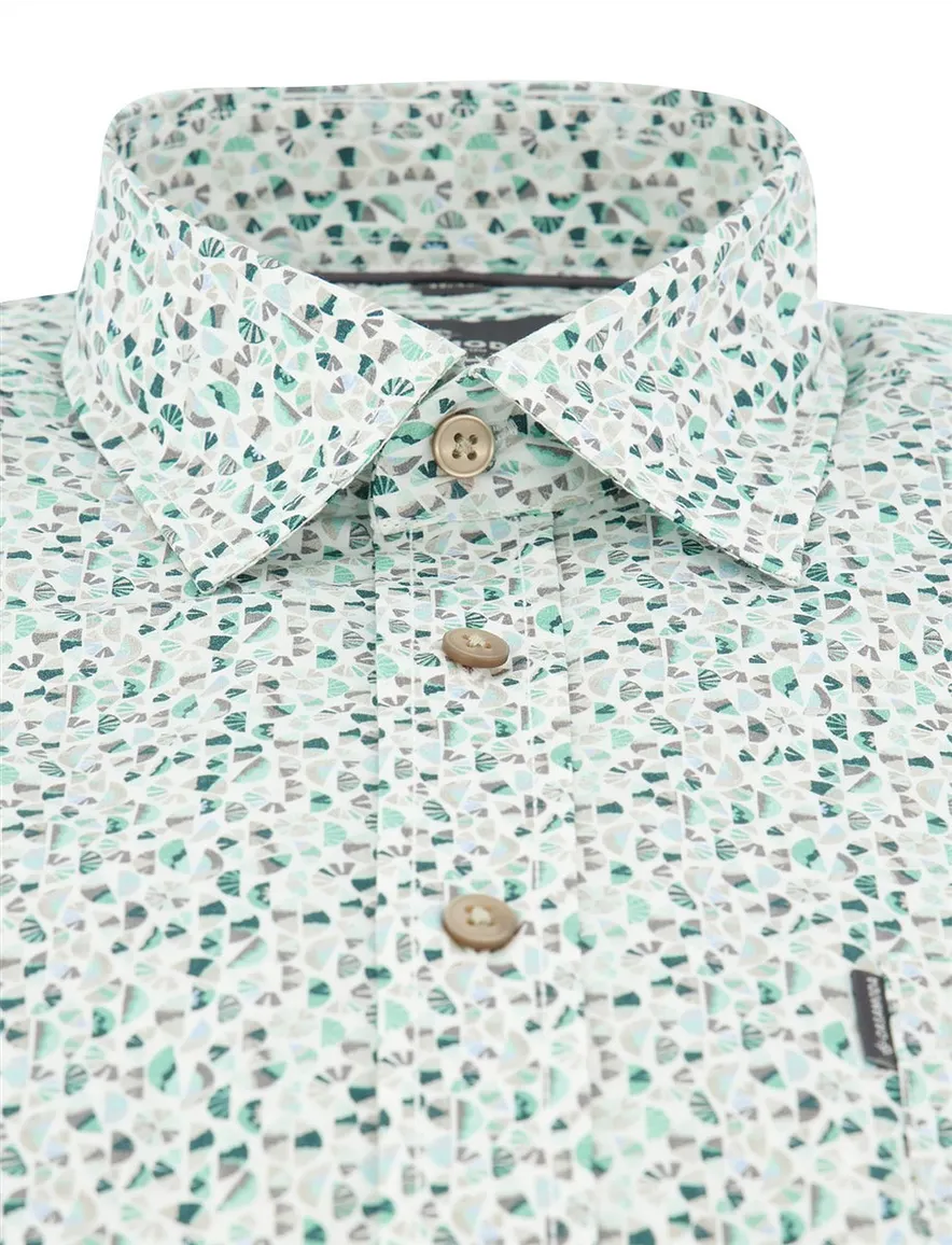 Overhemd Casa Moda Casual Fit groen geprint