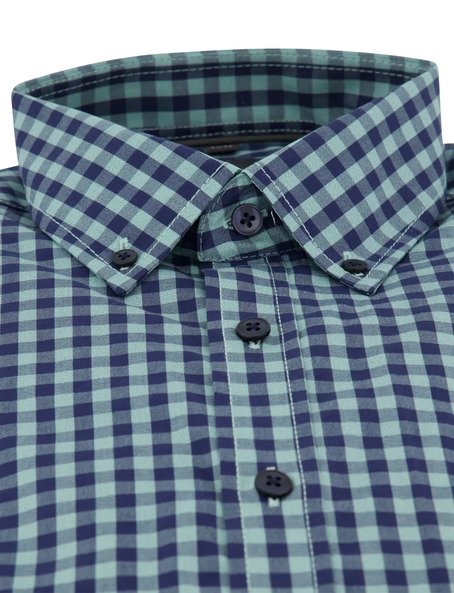 Overhemd Casa Moda Casual Fit blauw geruit