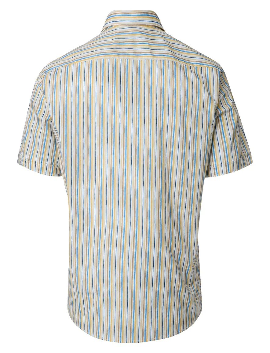 Casa Moda casual overhemd korte mouw geel