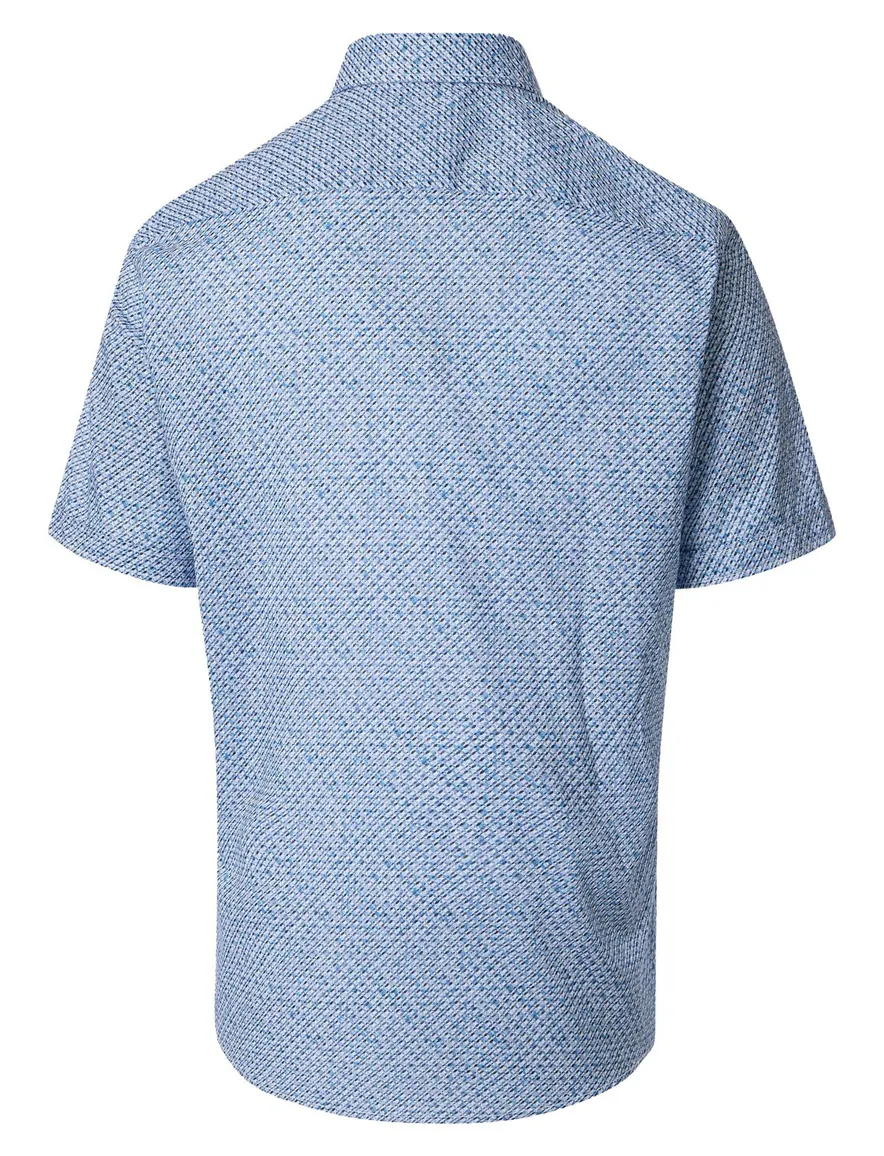 Overhemd blauw geprint Casa Moda semi wide spread